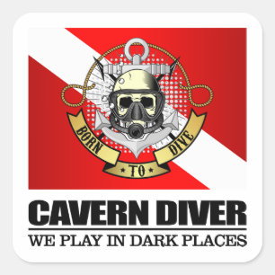 Cavern Diver (BDT) Vierkante Sticker