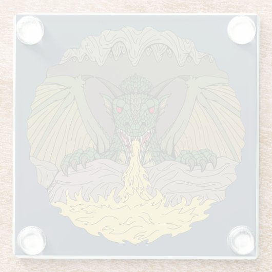 Cavern Dragon 2016 Glass Onderzetter Glazen Onderzetter (Achterkant)