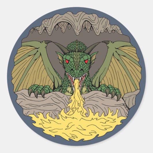 Cavern Dragon 2016 Ronde Sticker (Voorkant)