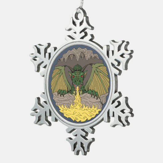 Cavern Dragon 2016 Tin Sneeuwvlok Ornament (Rechts)