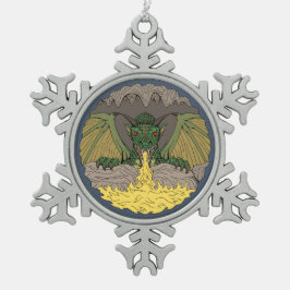Cavern Dragon 2016 Tin Sneeuwvlok Ornament