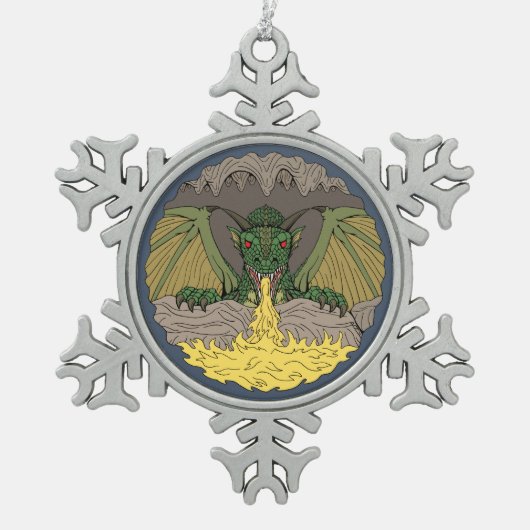 Cavern Dragon 2016 Tin Sneeuwvlok Ornament (Voorkant)