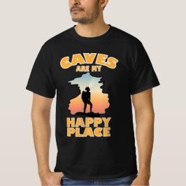 Caves zijn mijn Happy Place - Funny Caving T-shirt