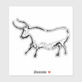 Caveschilderkunst - Koe -  kunst Sticker (Vel)