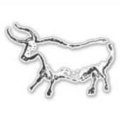 Caveschilderkunst - Koe -  kunst Sticker (Voorkant)