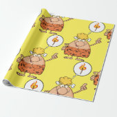 Cavewoman denkt aan brandstapel cadeaupapier (Uitgerold)