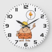 Cavewoman denkt aan brandstapel grote klok (Voorkant)