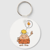 Cavewoman denkt aan brandstapel sleutelhanger (Achterkant)