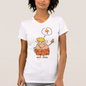 Cavewoman denkt aan brandstapel t-shirt (Voorkant)