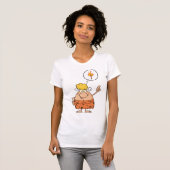 Cavewoman denkt aan brandstapel t-shirt (Voorkant volledig)