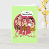 cavewoman-verjaardag kaart (Gele Bloem)