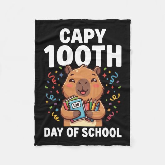 Cavia 100ste schooldag Schattige Cavia Dier Fleece Deken (Voorkant)