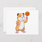 Cavia als basketballspeler met basketbal.pn briefkaart (Voorkant / Achterkant)