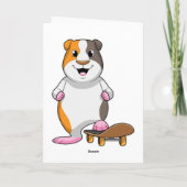 Cavia als skater met skateboard kaart (Achterkant)