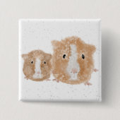Cavia Badge Vierkante Button 5,1 Cm (Voorkant)
