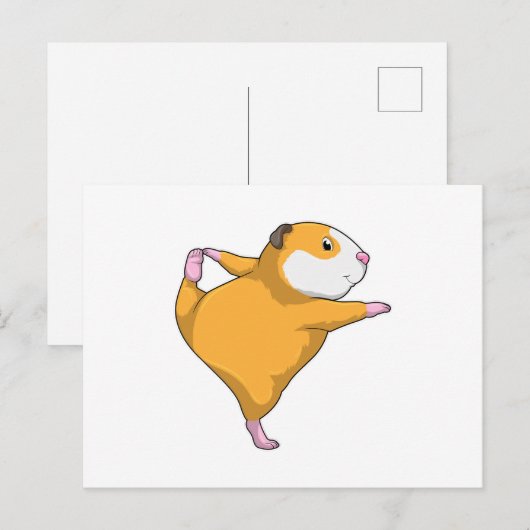 Cavia bij yogarekoefening briefkaart (Voorkant / Achterkant)