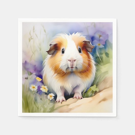 Cavia delicate Waterverf Servet (Voorkant)