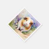 Cavia delicate Waterverf Servet (Hoek)