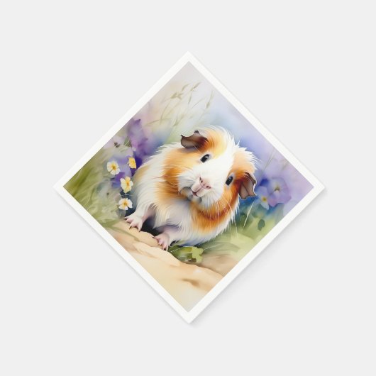 Cavia delicate Waterverf Servet (Hoek)