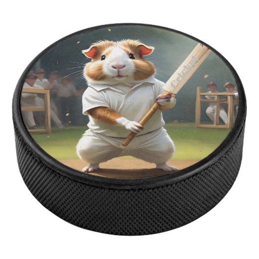 cavia die cricket speelt, hockey puck (3/4)