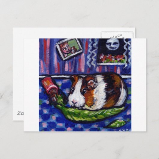 Cavia eet het plant van moeder briefkaart (Voorkant / Achterkant)