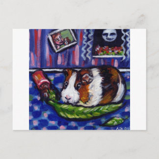 Cavia eet het plant van moeder briefkaart
