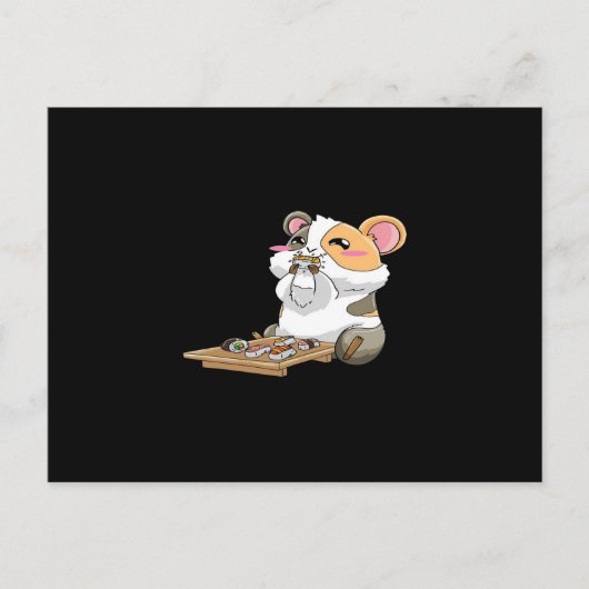 Cavia Eten Sushika | Cavia Kawaii Briefkaart (Voorkant)