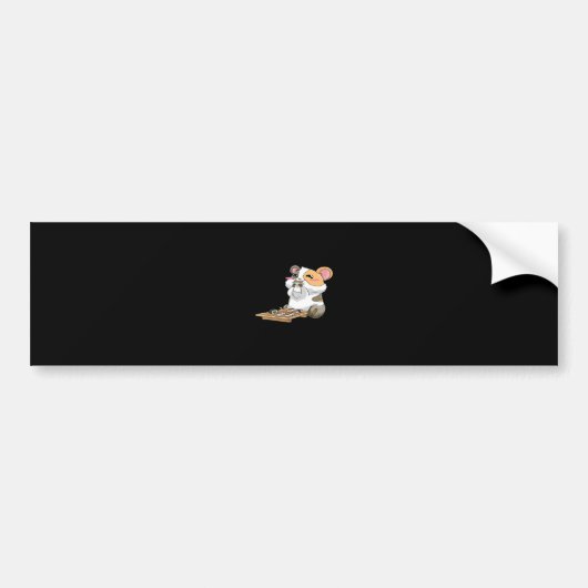 Cavia Eten Sushika | Cavia Kawaii Bumpersticker (Voorkant)