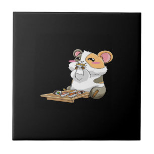 Cavia Eten Sushika   Cavia Kawaii Tegeltje