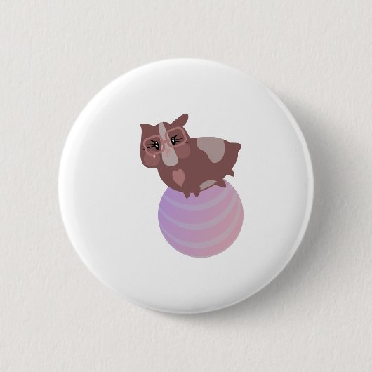 Cavia Fitness Grappig Ontwerp Ronde Button 5,7 Cm (Voorkant)