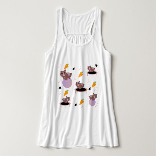 Cavia Fitness Gym Grappig Ontwerp Tanktop (Design voorkant)