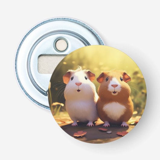 Cavia-flesopener, schattig . button flesopener (Voorkant)