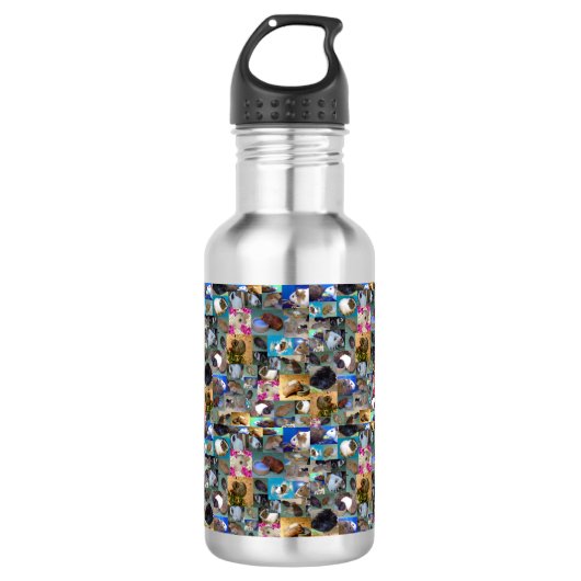 Cavia-foto-collage, waterfles waterfles  (Voorkant)