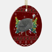 Cavia Fowl Xmas Gift Ugly Guinee Fowl Bird Keramisch Ornament (Rechts)
