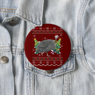 Cavia Fowl Xmas Gift Ugly Guinee Fowl Bird Ronde Button 4,0 Cm