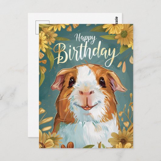 Cavia Gefeliciteerd Briefkaart (Voorkant / Achterkant)
