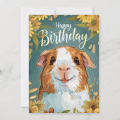 Cavia Gelukkige Verjaardag Feestdagenkaart (Voorkant)