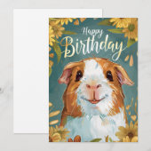 Cavia Gelukkige Verjaardag Feestdagenkaart (Voorkant / Achterkant)