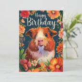 Cavia Gelukkige Verjaardag Feestdagenkaart (Staand voorkant)