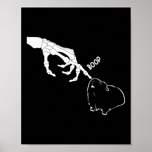 Cavia Griezelige Skelet Hand Boop Grappig Spooky H Poster (Voorkant)