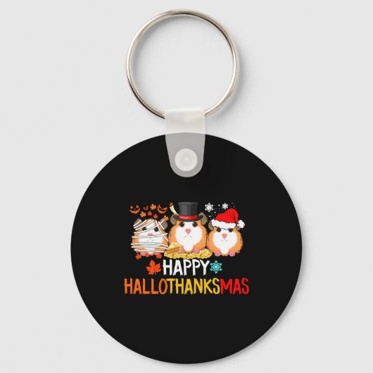 Cavia Halloween Thanksgiving Christmas Sleutelhanger (Voorkant)