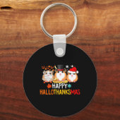 Cavia Halloween Thanksgiving Christmas Sleutelhanger (Voorkant)