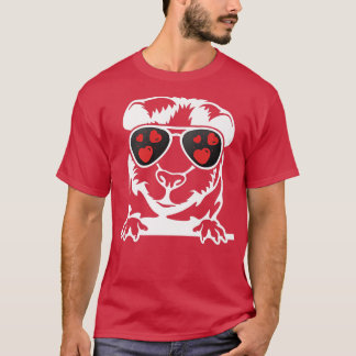 Cavia Heart Sunglasses Cool Guinea Pig Valentine's T-shirt