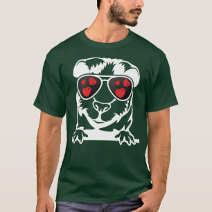 Cavia Heart Sunglasses Cool Guinea Pig Valentine's T-shirt