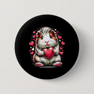 Cavia Holding Hart Valentijnsdag Schattigee Vale Ronde Button 5,7 Cm