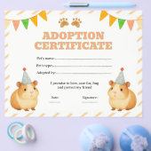 Cavia huisdier adoptie certificaat bewerkbaar flyer (Enkel)