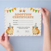 Cavia huisdier adoptie certificaat bewerkbaar flyer (Hand)