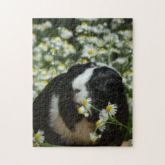 Cavia in de bloementuin legpuzzel (Verticaal)