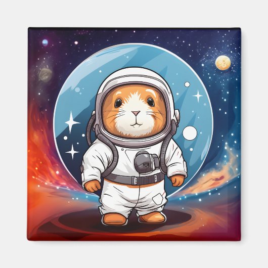 Cavia in de ruimte magneet (Voorkant)