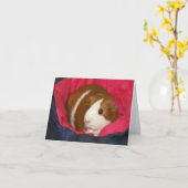 Cavia in een Cozie Notecard Kaart (Gele Bloem)